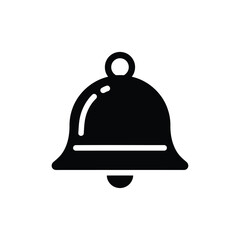 Simple Black and White Bell Icon Depicting Notification Symbol and Ringing or Alert Concept for User Interface Designs and Applications