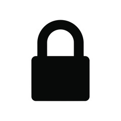 Simple Black Padlock Icon Representing Security Protection and Privacy symbolizing digital safety and access control with a classic design