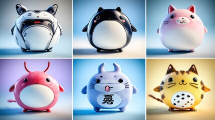 Cute, round animal figures