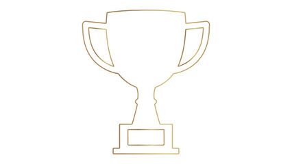 Golden Trophy Outline on Transparent Background for Achievement and Success Designs