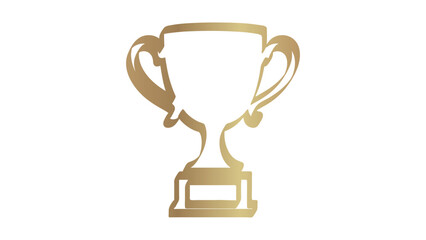 Golden Trophy Cup Icon Symbol of Achievement and Success in Competitions and Awards