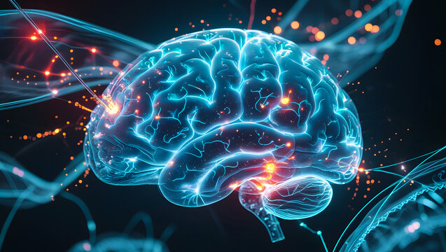 human brain with glowing neural networks 73
