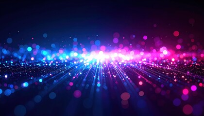 cyberpunk light leak effect in magenta and blue neon, glowing bokeh and light haze