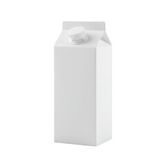 A clean white carton with a white screw cap isolated on transparent background