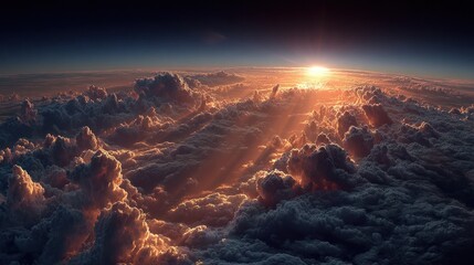 Sunrise over a vast cloud sea