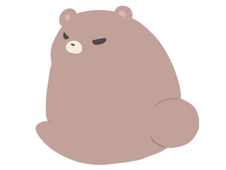 くま　座り込む 主線なし