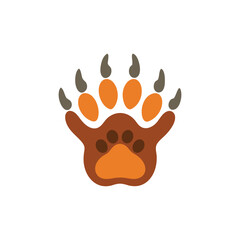 Deer footprint flat vector illustration on white background