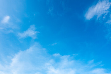 Panorama of cloud clear sky background for summer vacation concept at ocean and summer sea water with sunlight of beautiful cloudy	