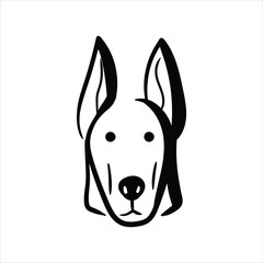 Lineart Doberman Vector Illustration Minimalist Lineart Style