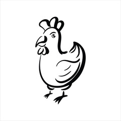 Lineart Chicken Vector Illustration Minimalist Lineart Style