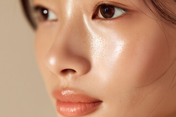 Obraz premium Radiant skin and glowing complexion close-up beauty