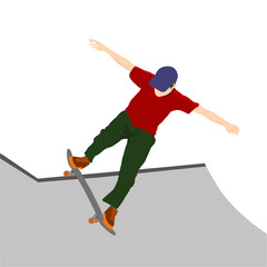 Obraz premium Action sports illustration of a person jumping on a skateboard