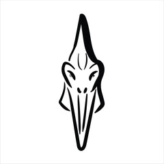 Lineart Pteranodon Vector Illustration Minimalist Lineart Style