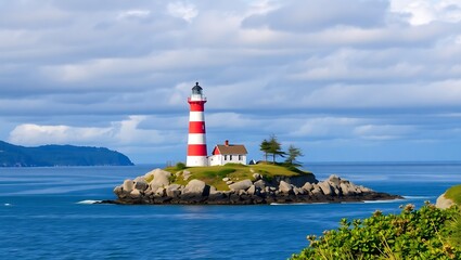 Scenic View of Trial Islands Lighthouse in Victoria, BC &ndash; A Coastal Gem