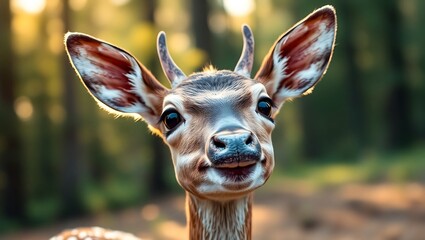 Whimsical Deer Flashing a Friendly Smile