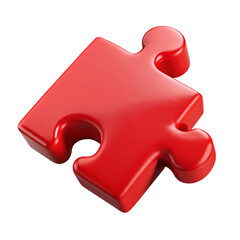 High-Quality Realistic 3D Puzzle Piece Render – Transparent Background PNG for Design and Marketing