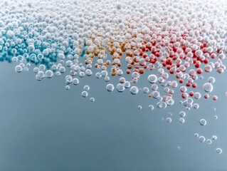 Colorful bubbles on a gray background