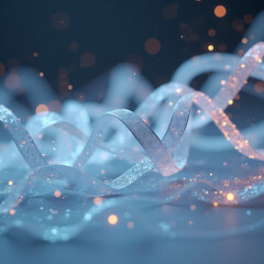 Develop an immersive 3D ribbon graph that visualizes the correlation between two undisclosed forex pairs, with twisting and flowing ribbons indicating price relationships. Generative AI 