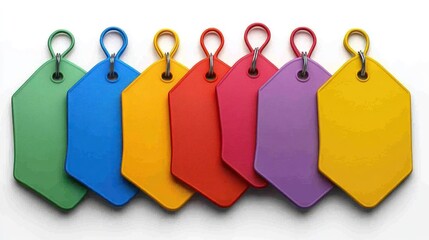 Colorful Price Tags or Labels Arranged in a Row