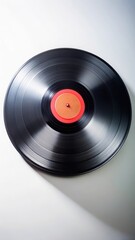 Fototapeta premium Spinning vinyl record on white background with circular motion