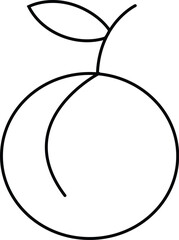 Glossy vector apple icon with leaf in round cartoon style design