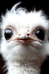 Curious White Emu Chick Portrait