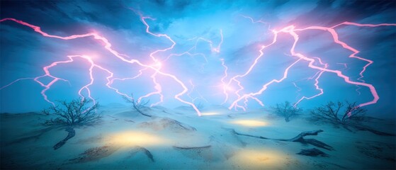 Stormy desert landscape