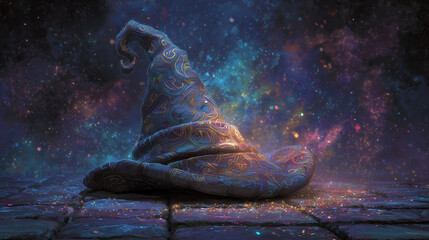 Enchanted Hat With Cosmic Background