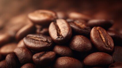 Naklejka premium Close-up of roasted coffee beans (8)