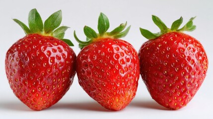 Fresh and Juicy Strawberries on a Plain White Background