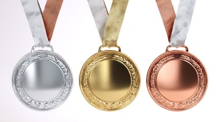 Gold, silver, and bronze medals