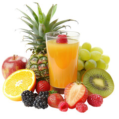 Colorful fruit juice with assorted fruits