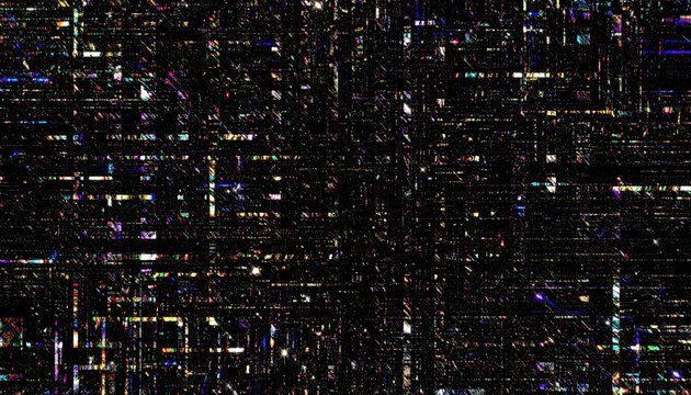 colorful RGB static noise pattern with random flickers and digital distortion, abstrac - Powered by Adobe