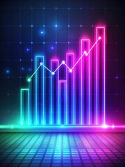 Fototapeta premium Data visualisation in neon colors