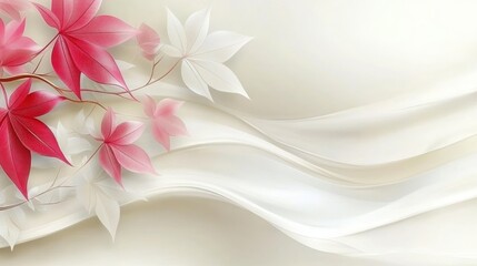 Elegant Floral Design with Pink and White Leaves