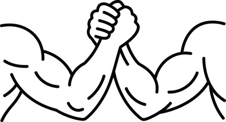 Two muscular arms locked in a friendly arm wrestling competition