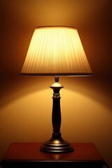 Elegant Table Lamp with Pleated Shade in Warm Light