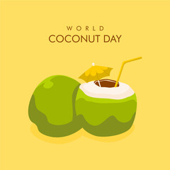 vector world coconut day background template