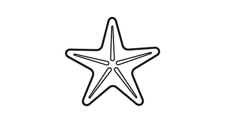 Minimalist Black Outline Star Shape Illustration on White Background