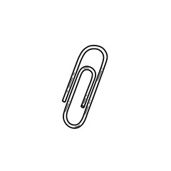 Obraz premium Simple Black and White Paperclip Illustration.