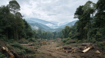 Deforestation in an Asian rainforest