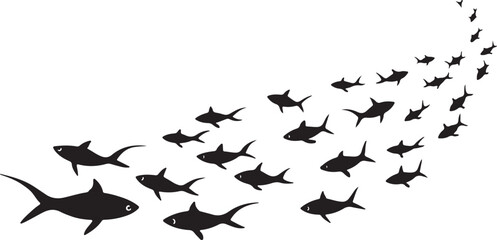 A collection of flying bird silhouettes, showcasing various wingspans and flight patterns in a black vector illustration