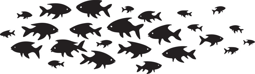 Set of Bird Silhouettes in Black Vector Design