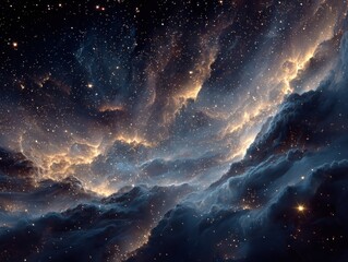 Fototapeta premium Cosmic nebulae with shimmering stars