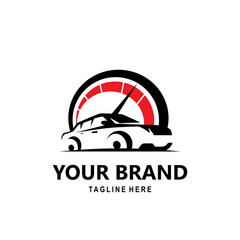 black and red car and speed logo