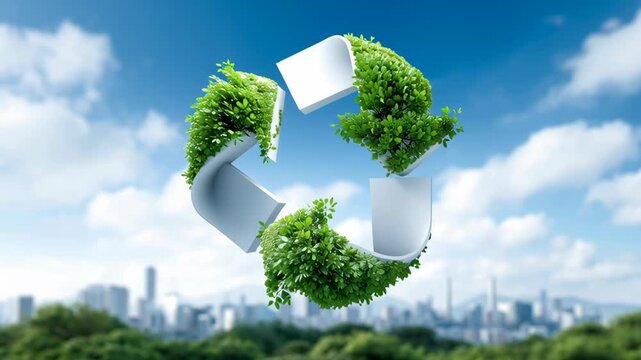 Hopeful Green Vision Circular Economy in action with efficient waste management, resource efficiency and sustainable recycle solutions
