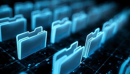 Digital Data Storage Server Files, Network, Cyber Security