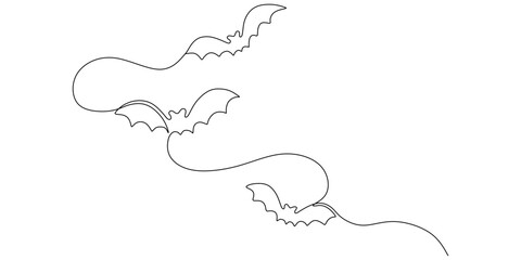three bat flying line design for halloween day