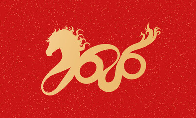 2026 Chinese Year of the Horse red cover background