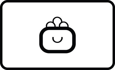 Simple outline icon of a shopping bag, perfect for ecommerce, retail, and online store designs.